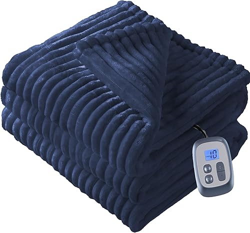 Miniatura 7 de McJaw Manta eléctrica de tamaño matrimonial de 72 x 84 pulgadas, 4 ajustes de calor y apagado automático de 10 horas, protección contra