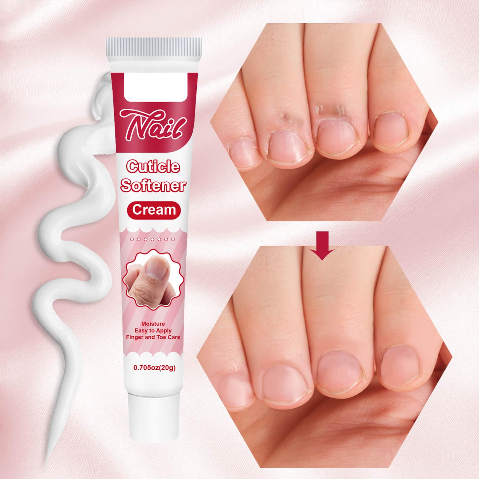 Crema per cuticole per unghie, crema idratante professionale per cuticole secche e spaccate e pelle ruvida e rigida, rimuove la pelle morta secca e troppo cresciuta, ammorbidisce le cuticole (2 pezzi)