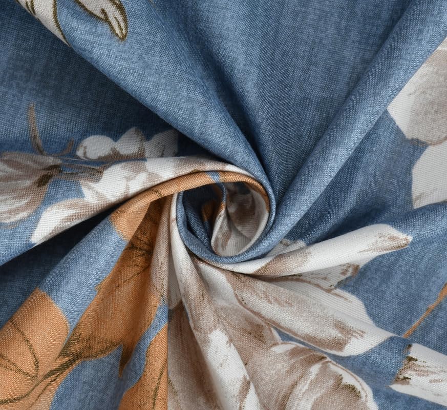 Image of Florida Polycotton Bedsheet (Rose Dark Blue, Double)