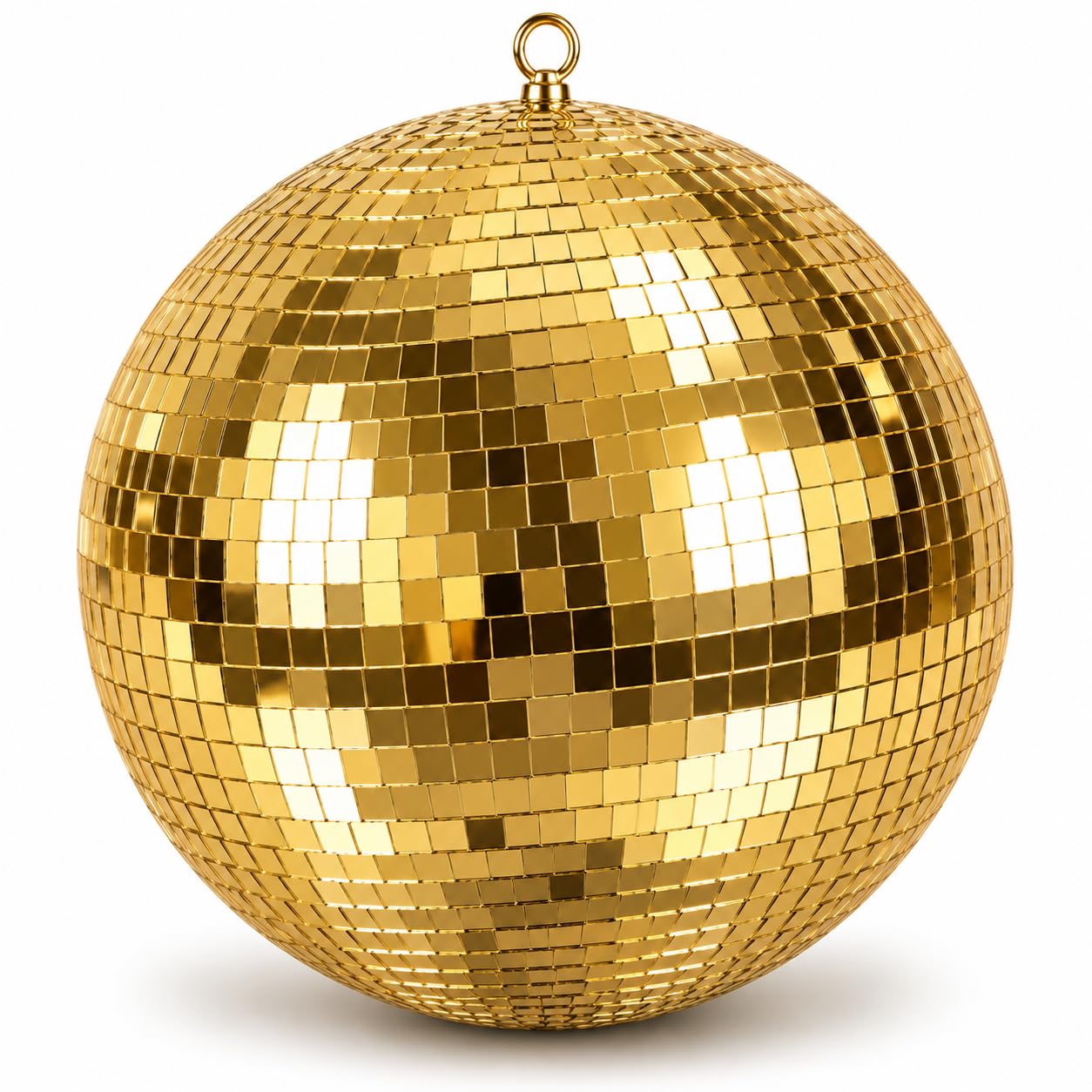 Wanna Party 16 Inch Mirror Disco Ball Hanging Disco Lighting Ball with Hanging Ring for Party or DJ Club Stage, Bar, Wedding, Holiday Decoration (Golden)-picture-19