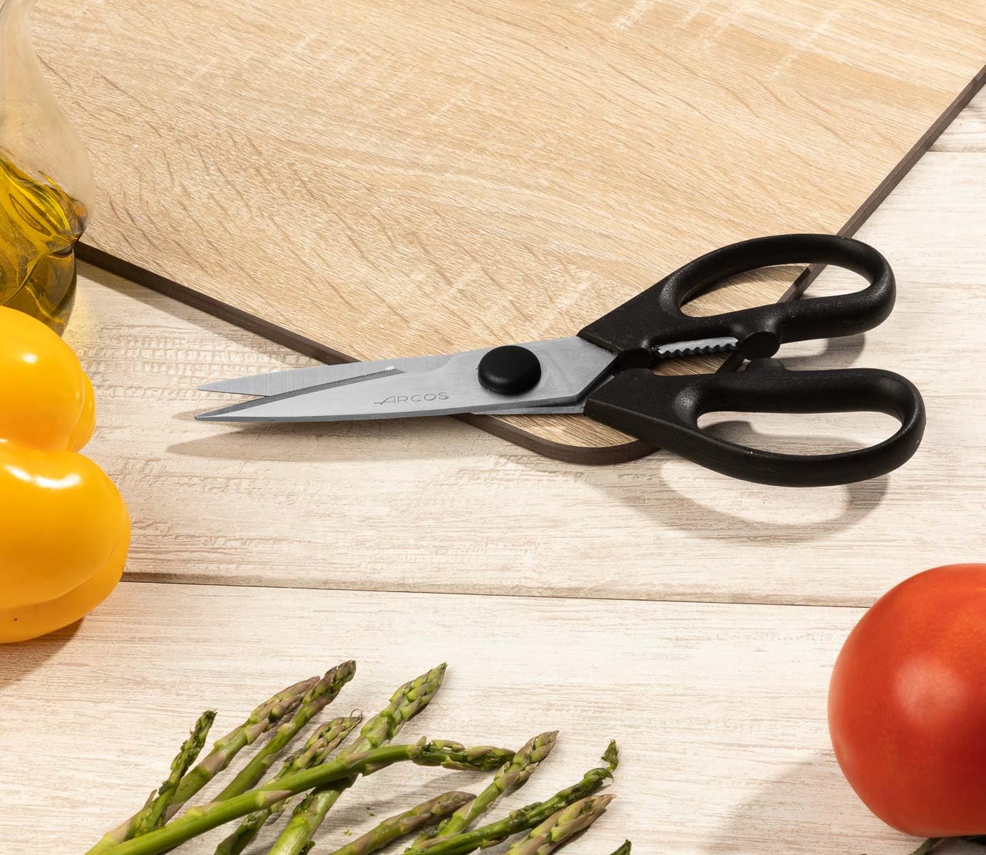 Arcos Serie Prochef Forbici da Cucina Lama Acciaio Inossidabile 195 mm Manico Polipropilene Nero