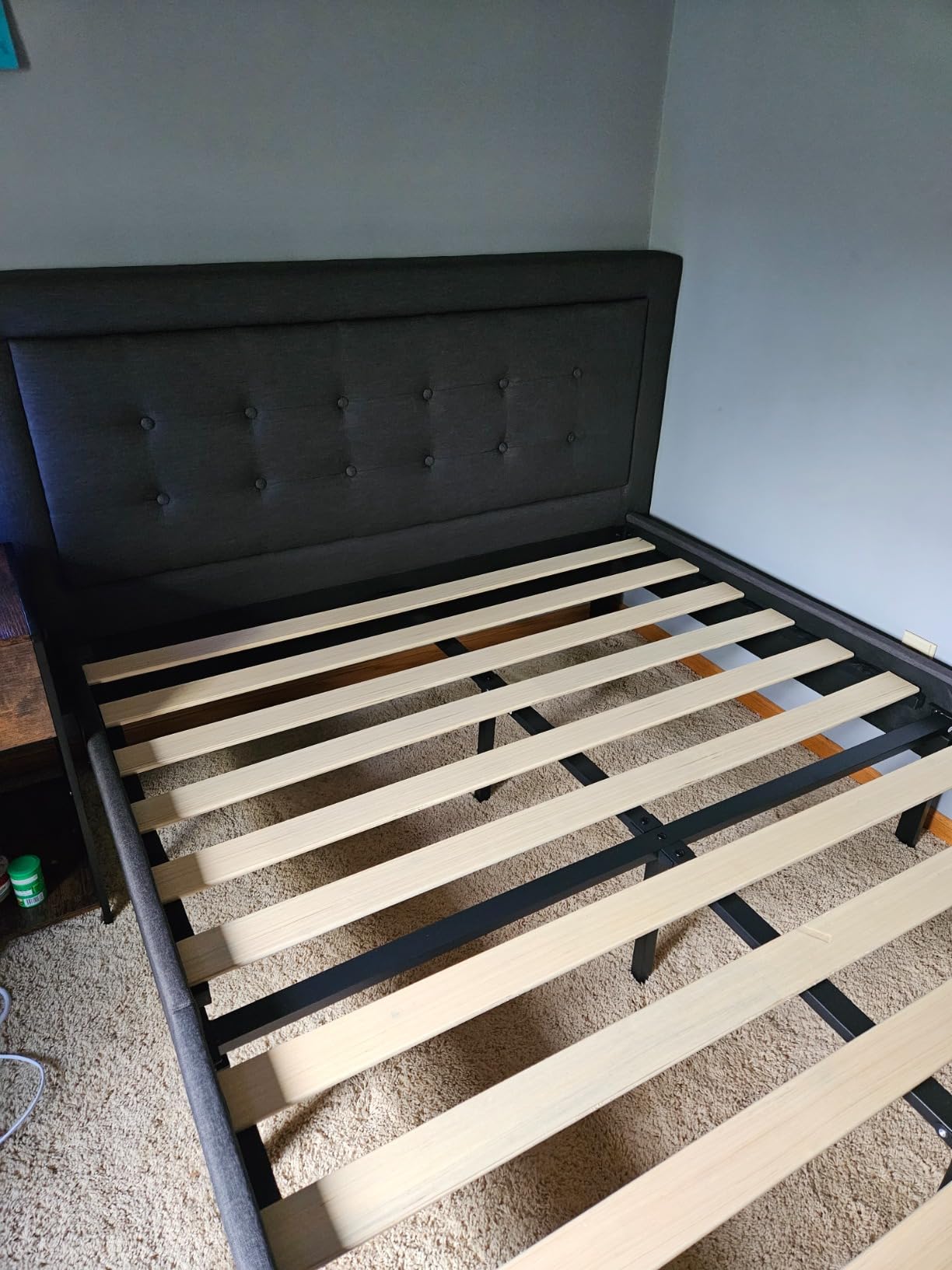 40/mo Finance Nectar Bed Frame & Headboard Gray King 8 Inch