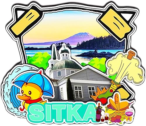 Sitka Alaska USA - Imán de nevera 3D clásico de madera para nevera, hito hecho a mano, recuerdo de viaje, colección de regalo, decoración -3231