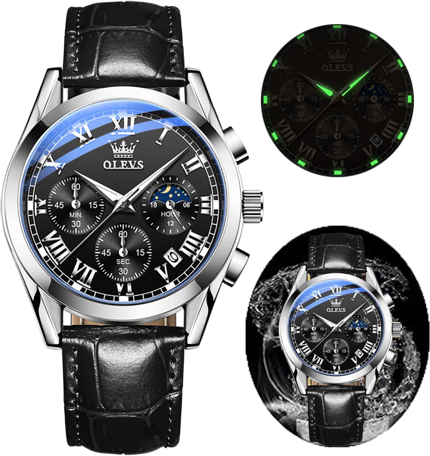 Men's Casual Fashion Waterproof Gold Stainless Steel Band Quartz Gold Watches Gifts for Men