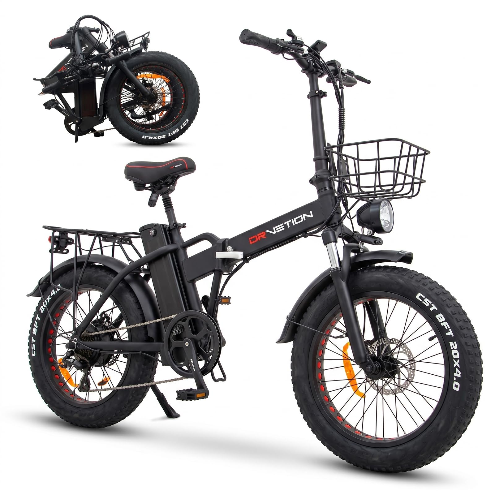 Bicicletta elettrica Pieghevole Pneumatici Fat da 20" x 4" Batteria Rimovibile da 48V 20Ah Massima 25 km/h Autonomia 100–130 km Design uomo donna per Spostamenti Urbani e Rurali AT20 PRO