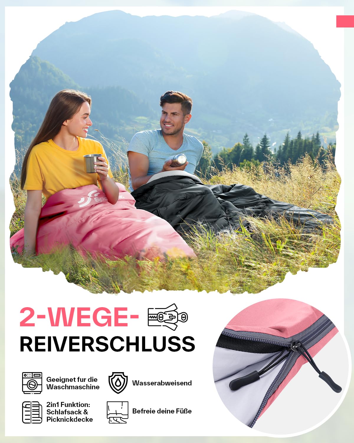Sac de couchage d'été : Sportneer 190 × 85 cm Sacs de couchage d'été Portable Léger Imperméable Sac de couchage avec sac de compression pour le camping, la randonnée, les voyages Sac de couchage d'été : Sportneer 190 × 85 cm Sacs de couchage d'été Portable Léger Imperméable Sac de couchage avec sac de compression pour le camping, la randonnée, les voyages