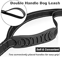 Vista 5 de Correa resistente para perro, correa reflectante de doble cara para perro, doble capa gruesa, diseño de mosquetón de seguridad con bloqueo, 6 pies