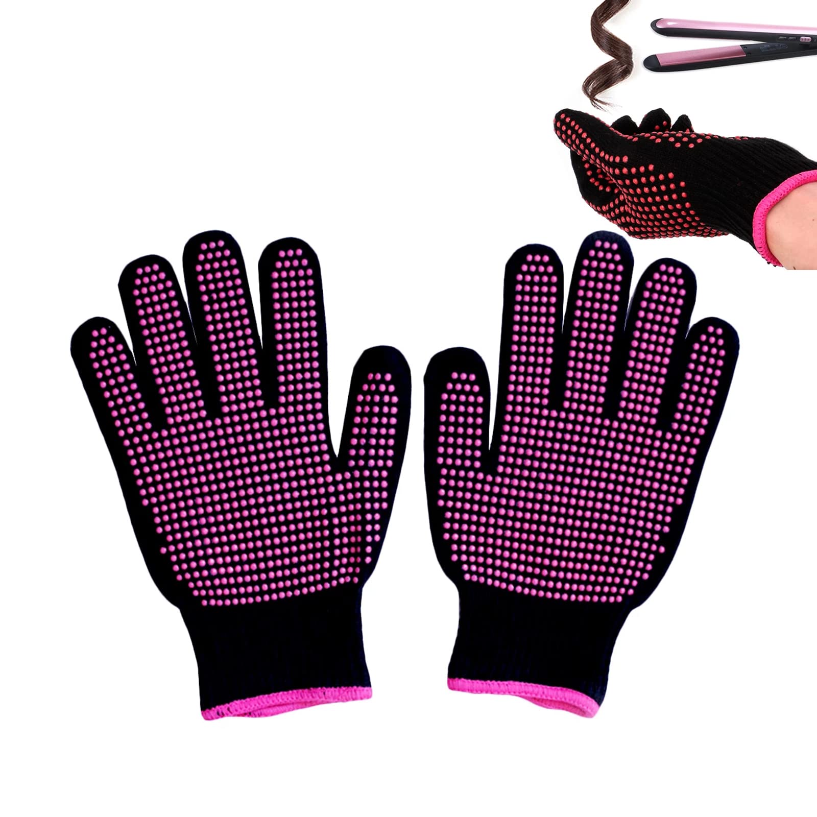 Gant de Coiffure,Gants de Cheveux Professionnels,Gants Thermiques de Salon,Pour Coiffure,Professionnel,Outils De Coiffure,Outils De Coiffure De Salon À Domicile,Pour fer à friser et fer à lisser