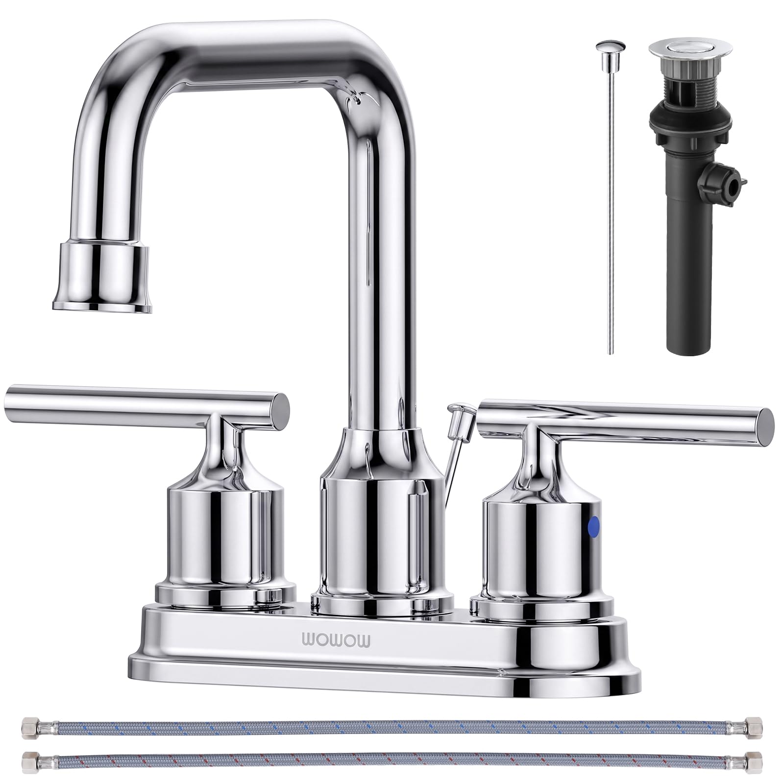 WOWOW Black Bathroom Faucet 3 Hole, Widespread Vanity Sink Faucets 8 Inch — Amazon image 28