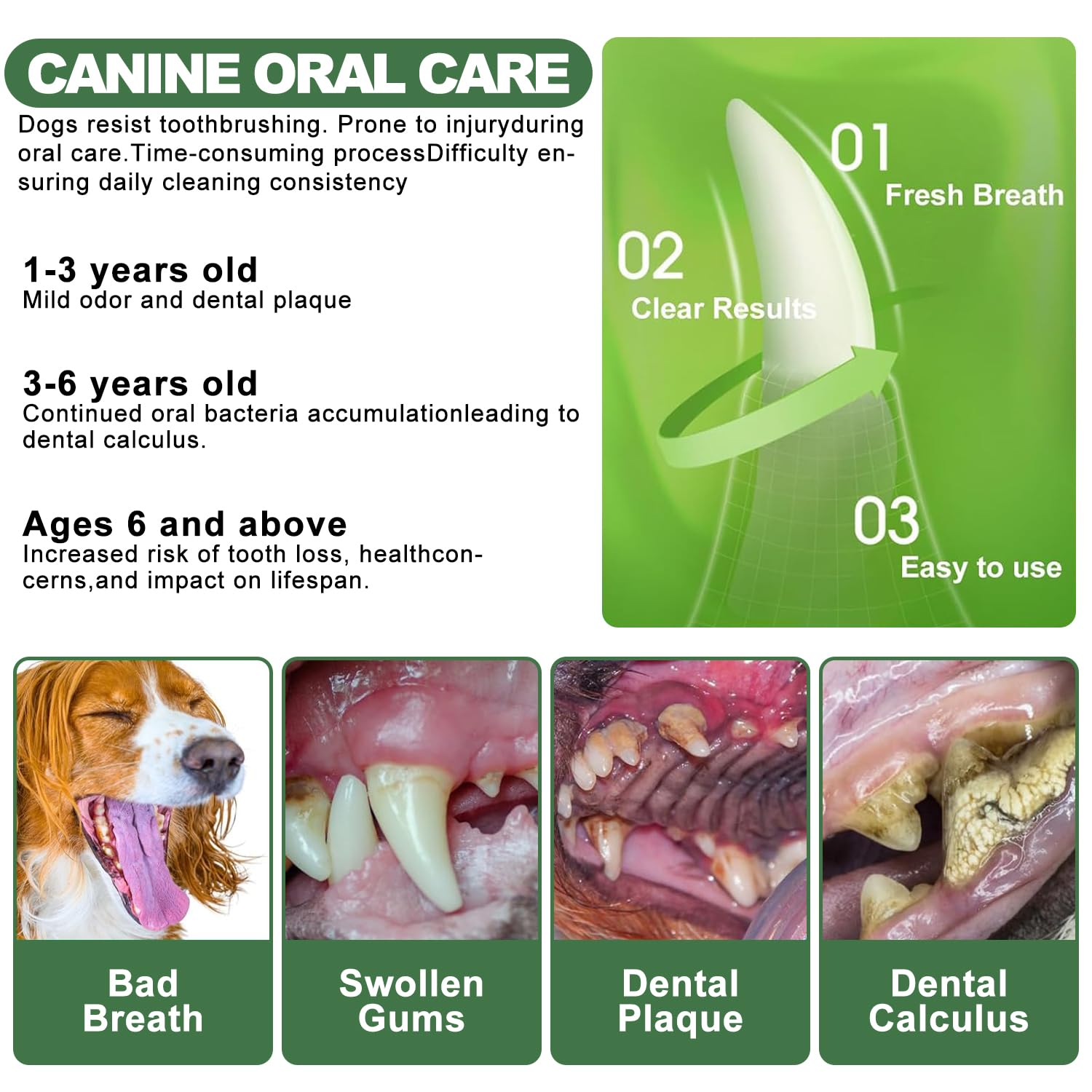 Polvere Dentifricia per Animali 300g: Cura Denti, Eliminazione Odore, Rimozione Tartaro, Alito Cattivo