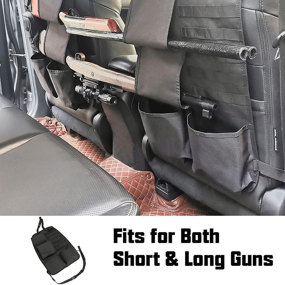 2 Pcs Automotive Gun Racks, Vehicle Seat Back Rifle Gun Holder, Tactical Car Seat Back Gun Rack Organizer for Hunting Accessories Storage