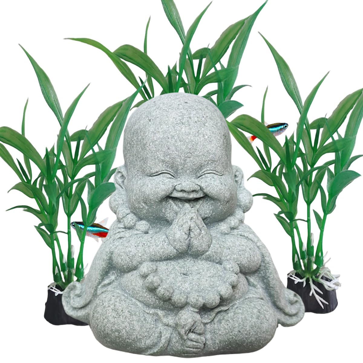 Asian Aquarium Buddha Figurines Mini Stone Buddha Statue for Zen Garden Fish Tank Sculptures Decorations,Gift