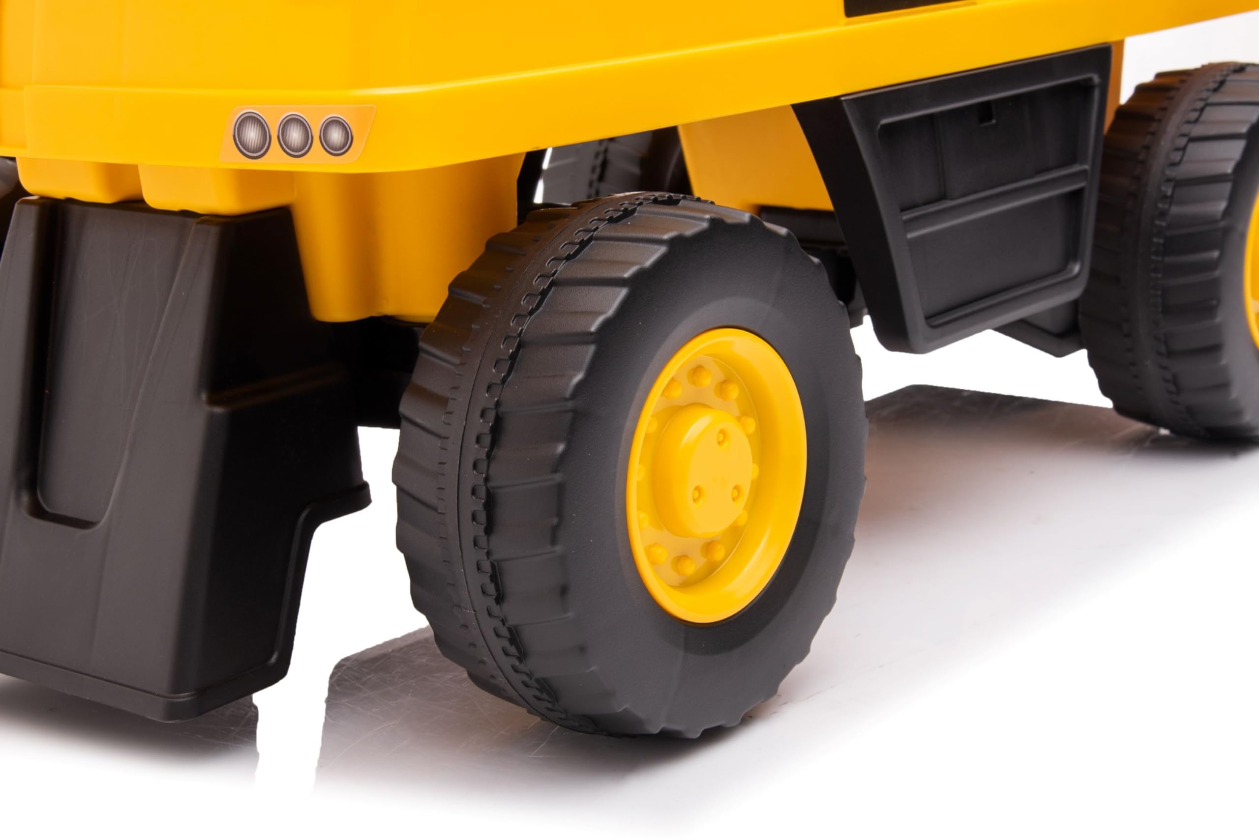 Primi Passi Escavatore Cavalcabile per Bambini 1 3 Anni Schienale Ergonomico Clacson Pala Mobile Vano Portaoggetti e Dispositivo Antiribaltamento (Ruspa Giallo)