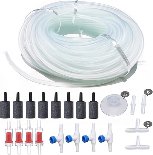 ALEGI Tubería flexible estándar de 316 pulgadas con conectores para acuarios, terrarios e hidroponía (50 pies+40 conectores)