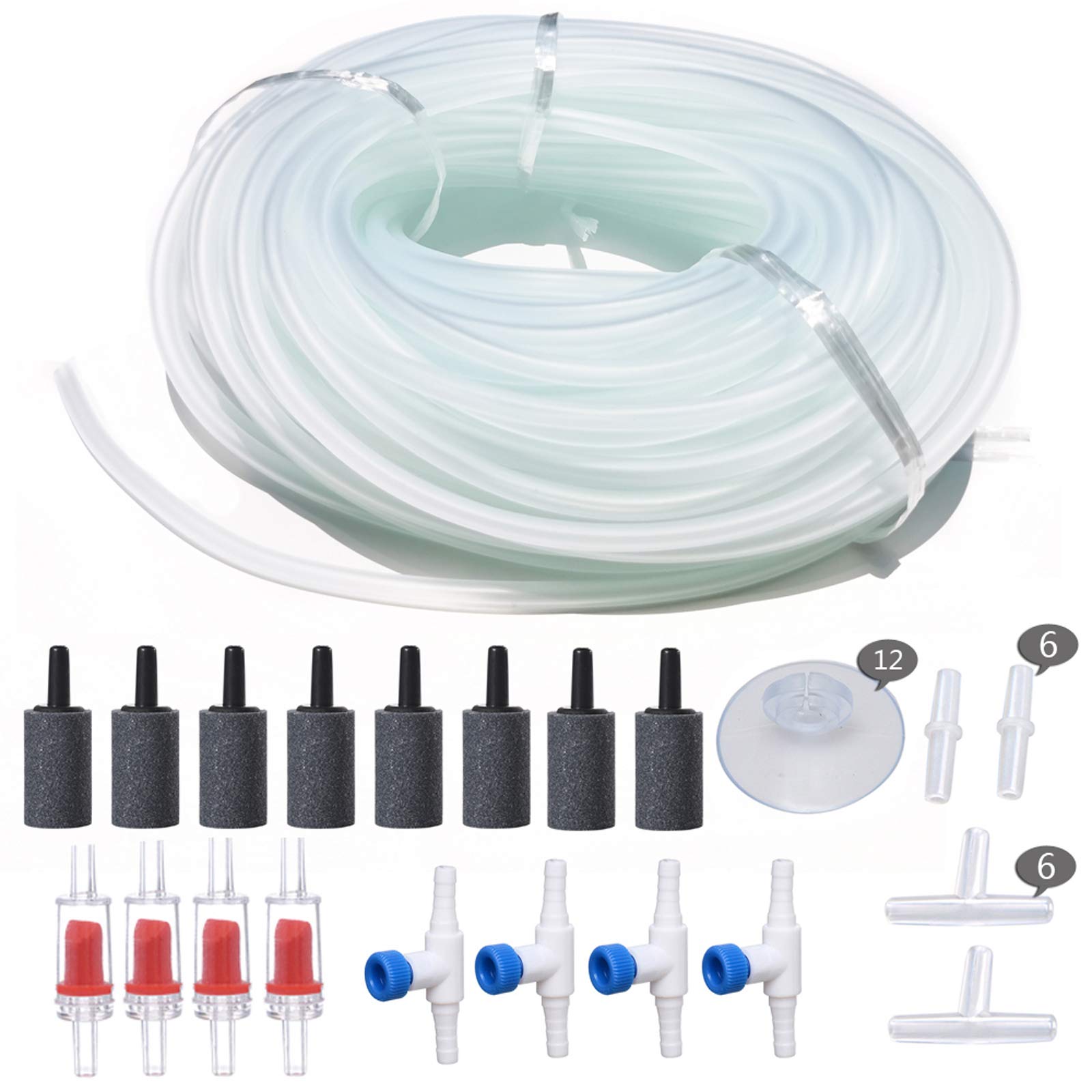 ALEGI Standard 3/16" Flexible Airline Tubing with Connectors for Aquariums