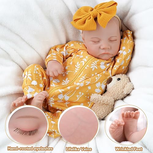 Miniatura 3 de Muñecas de bebé recién nacidas realistas de 20 pulgadas, muñecas realistas de la vida real, muñecas de vinilo suave de cuerpo completo con ropa y
