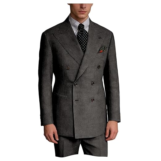 Terno masculino de linho trespassado conjunto de 2 peças blazer casual leve ajuste regular jaqueta e calça