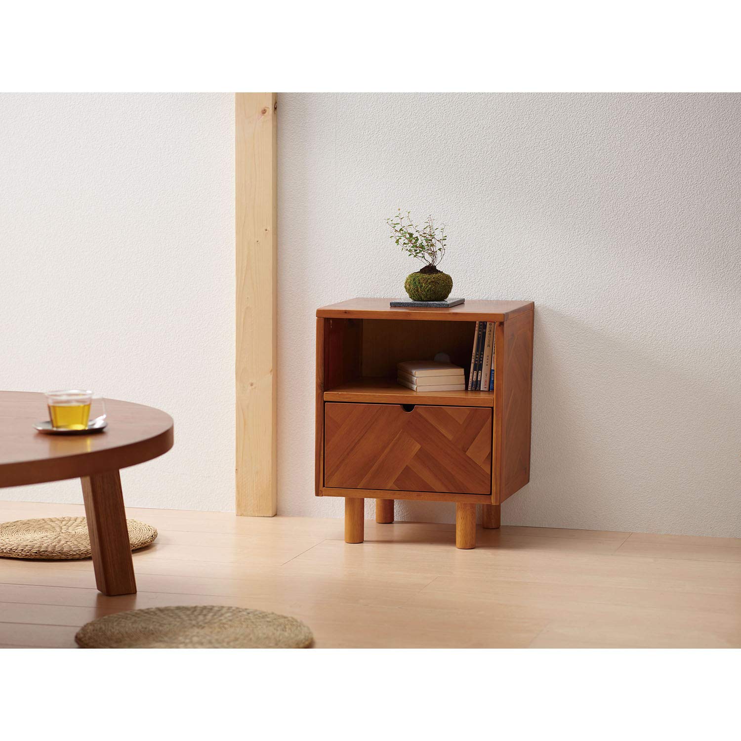 Amazon｜弘益 ヘント サイドチェスト ブラウン HENT-SC40 約50×40×30cm