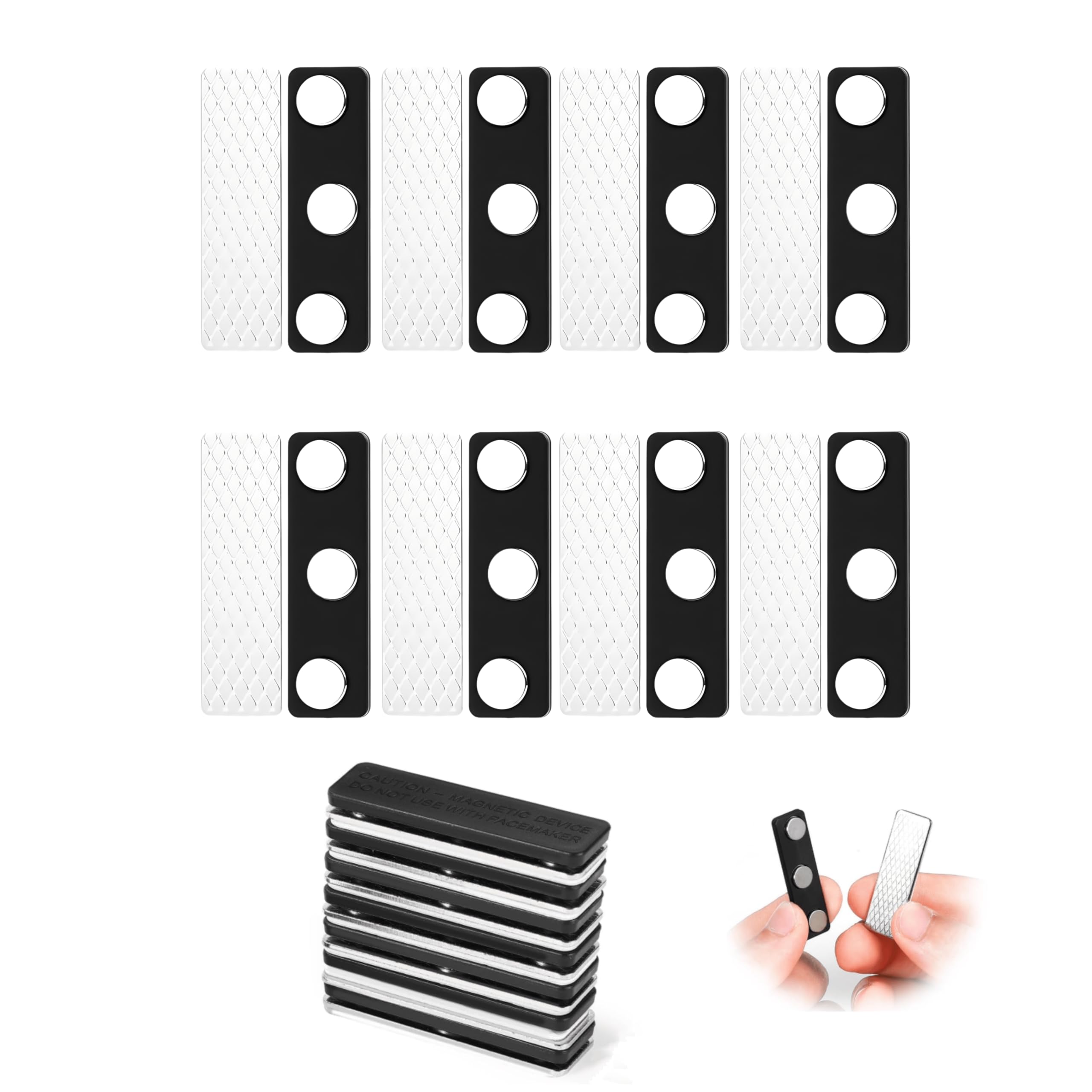 Godtkowty Silver 8 Pairs Magnetic Curtain Closures For Blackout Blinds, Window Blind Accessories With Strong Adhesive Magnets, Stainless Steel Clips For Securing Blackout Curtains And Window Treatments