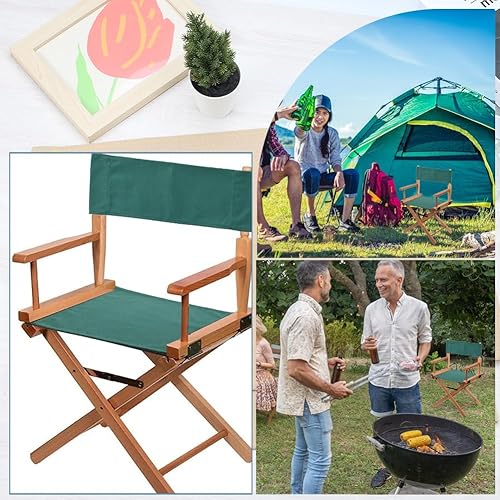 Miniatura 5 de GORGECRAFT Juego de fundas de repuesto para silla de director de 19 20 x 7 15 pulgadas, fundas de asiento y respaldo con dos palos de madera,