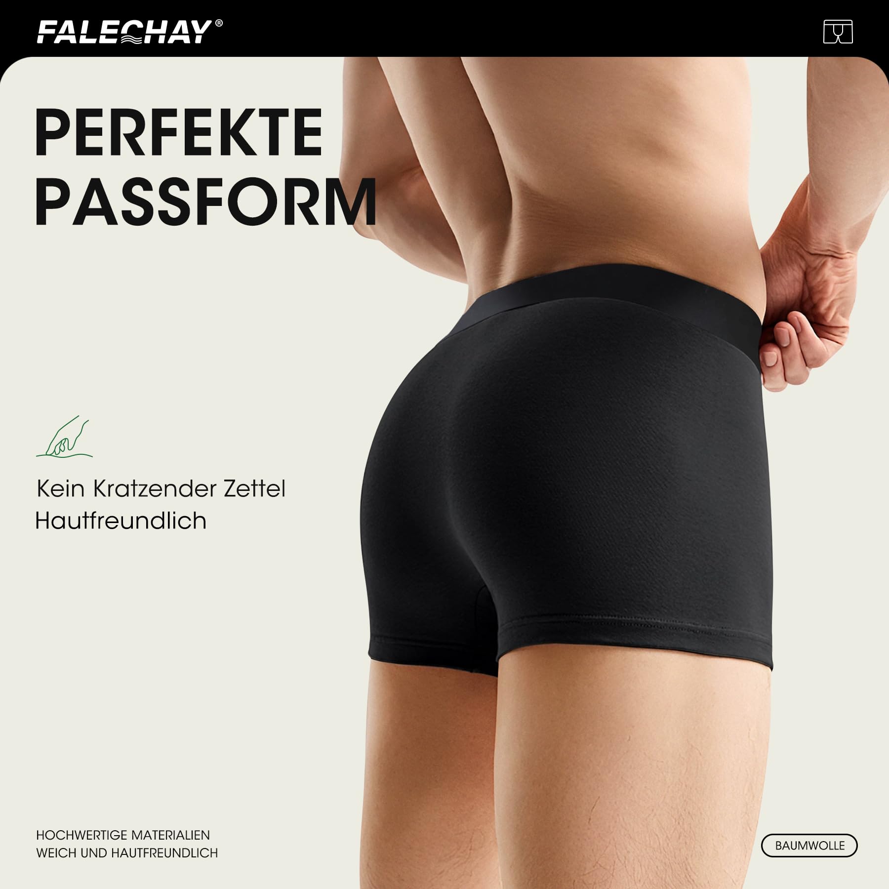 Falechay Boxer Uomo 6/12 Pack Mutande Senza Graffi Scivolare Intimo Boxer Sportivo Mutande per Uomo Pantaloncini retrò Cotone Slip S-4XL