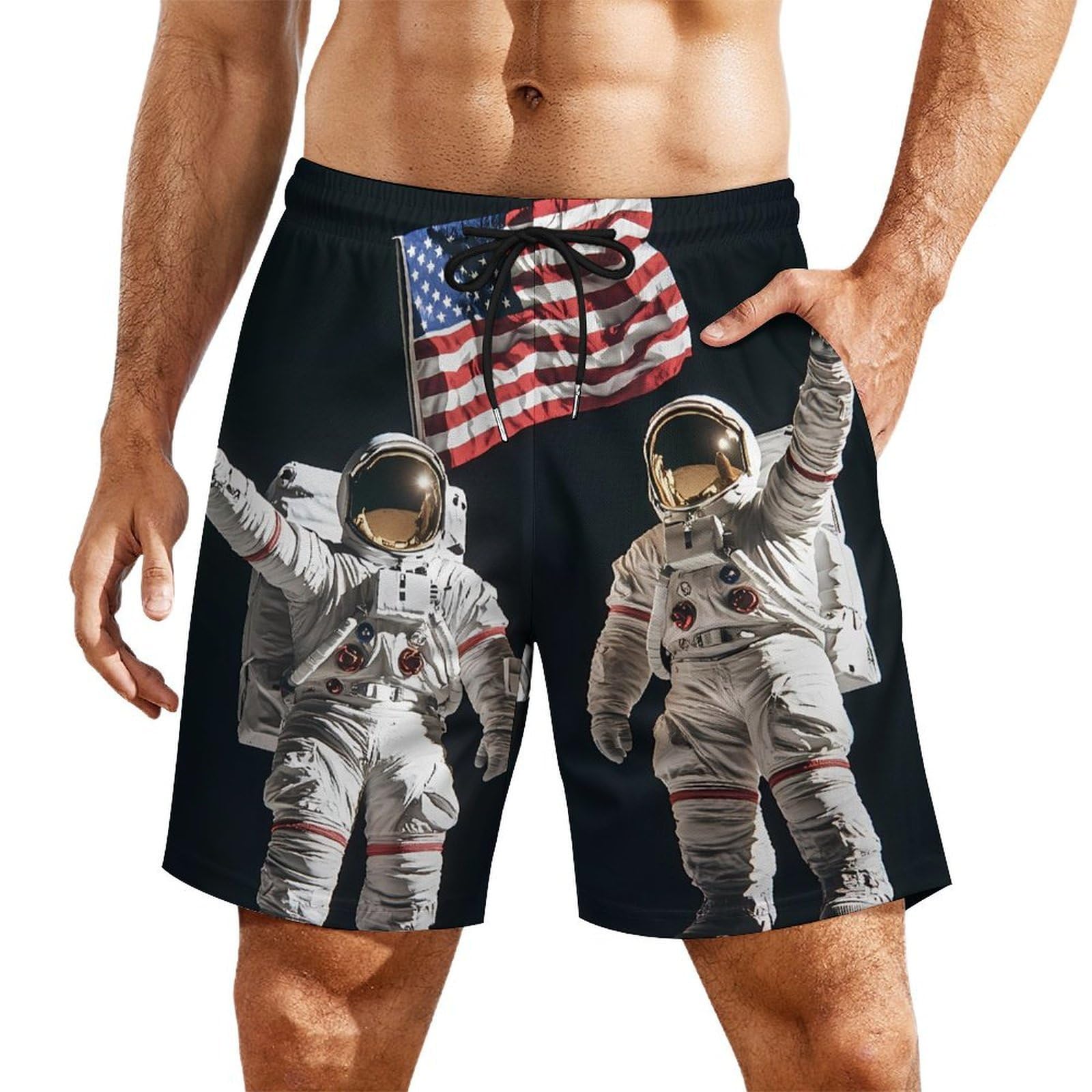 Pantalones cortos de playa para hombre de secado rápido con cordón elástico cómodo 8