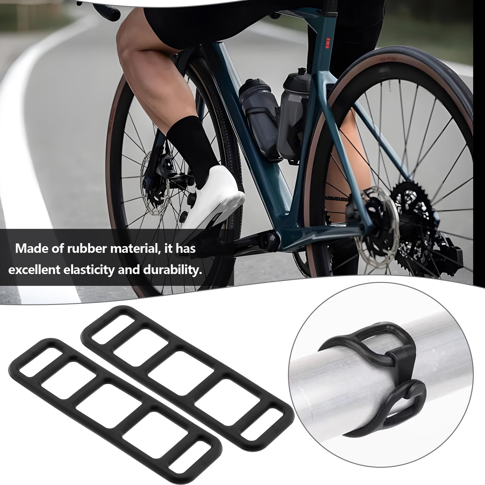 LT Easiyl 5Pcs Mirror Dashcam Rubber Strap 5-Hole Rubbe Headlight Taillight Straps for Dash Cam with Rear View Camera Bike 80x24mm Black - Image 3