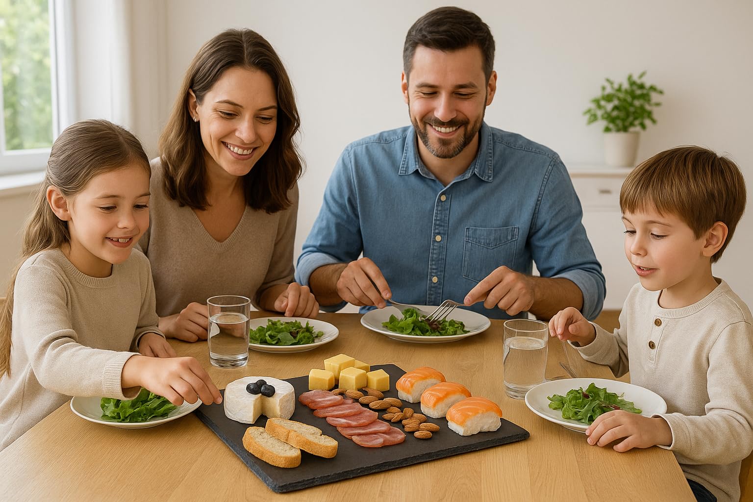hausleben Lot de 4 plateaux en ardoise rectangulaires, 35 x 25 cm, plateau de service en ardoise naturelle, antidérapants, adaptés à un usage alimentaire, modernes, idéaux pour le fromage, les sushis