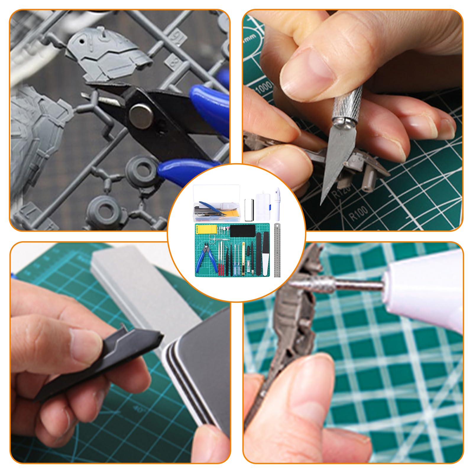 26PCS di Strumenti Modello Gundam Kit, Gundam Model Tools Kit,Utilizzato Per La Fabbricazione Del Modello Dell'Automobile Gundam, Manutenzione e Toolkit Fisso Di Costruzione Dell'Hobby