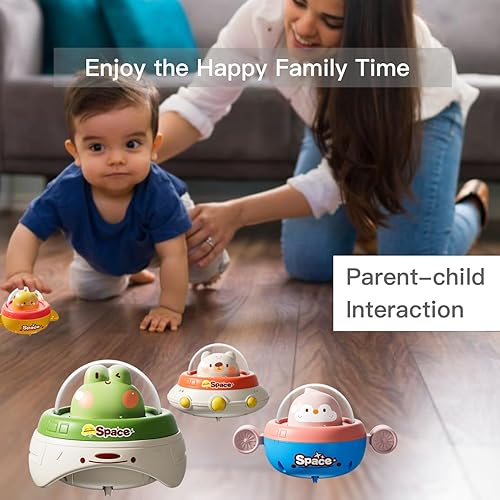 Miniatura 5 de Adeerus Coche de juguete de animales para niños pequeños de 1 a 3 años, 4 piezas de autos de juguete para bebés de 1, 2, 3 años, juguete espacial