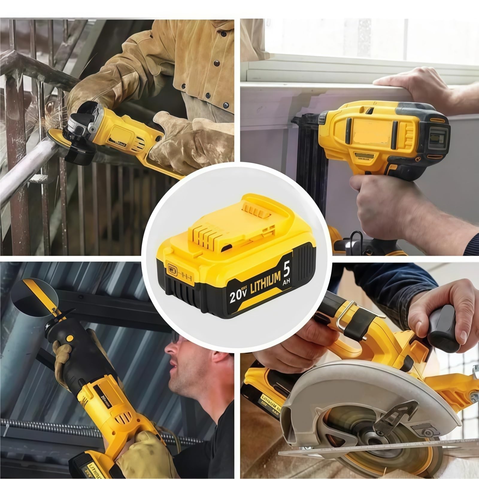 Kosiarka elektryczna z wiertarką. Akumulator litowy o dużej mocy 6000 mAh DCB203 20 V. Kompatybilny z Dewalt. DCB206 DCB204.(6000mAh)
