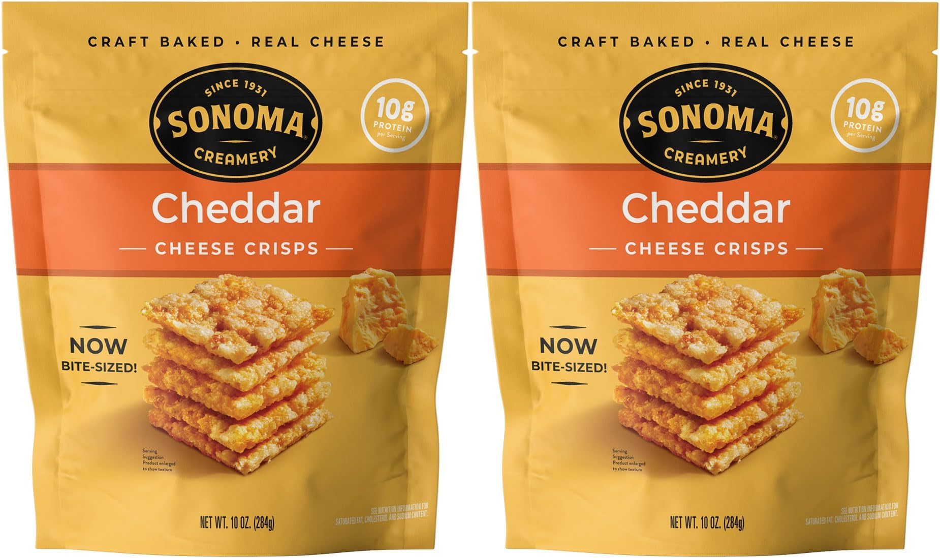 Cheese Crisps, Cheddar, 10 Oz (2 Count) | Savory Snack Cracker | High Protein | Low Carb | Gluten Free | Wheat Free