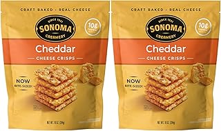 Sonoma Creamery - Cheese Crisps, Cheddar, 10 Oz (2 Count) | Savory Snack Cracker | High Protein | Low Carb | Gluten Free | Wheat Free