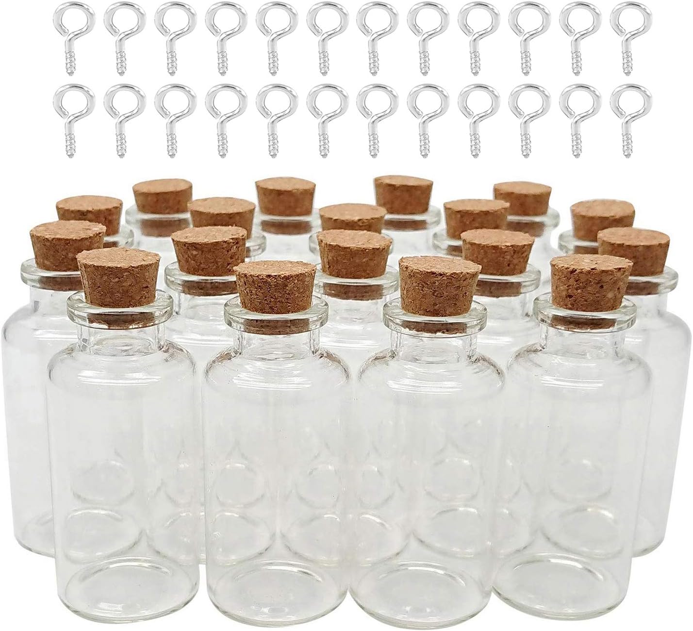 Axe Sickle 30 mL Cork Stopper Glass Bottles 1 Ounce Transparent Glass Bottles 24 Pcs. : Home & Kitchen