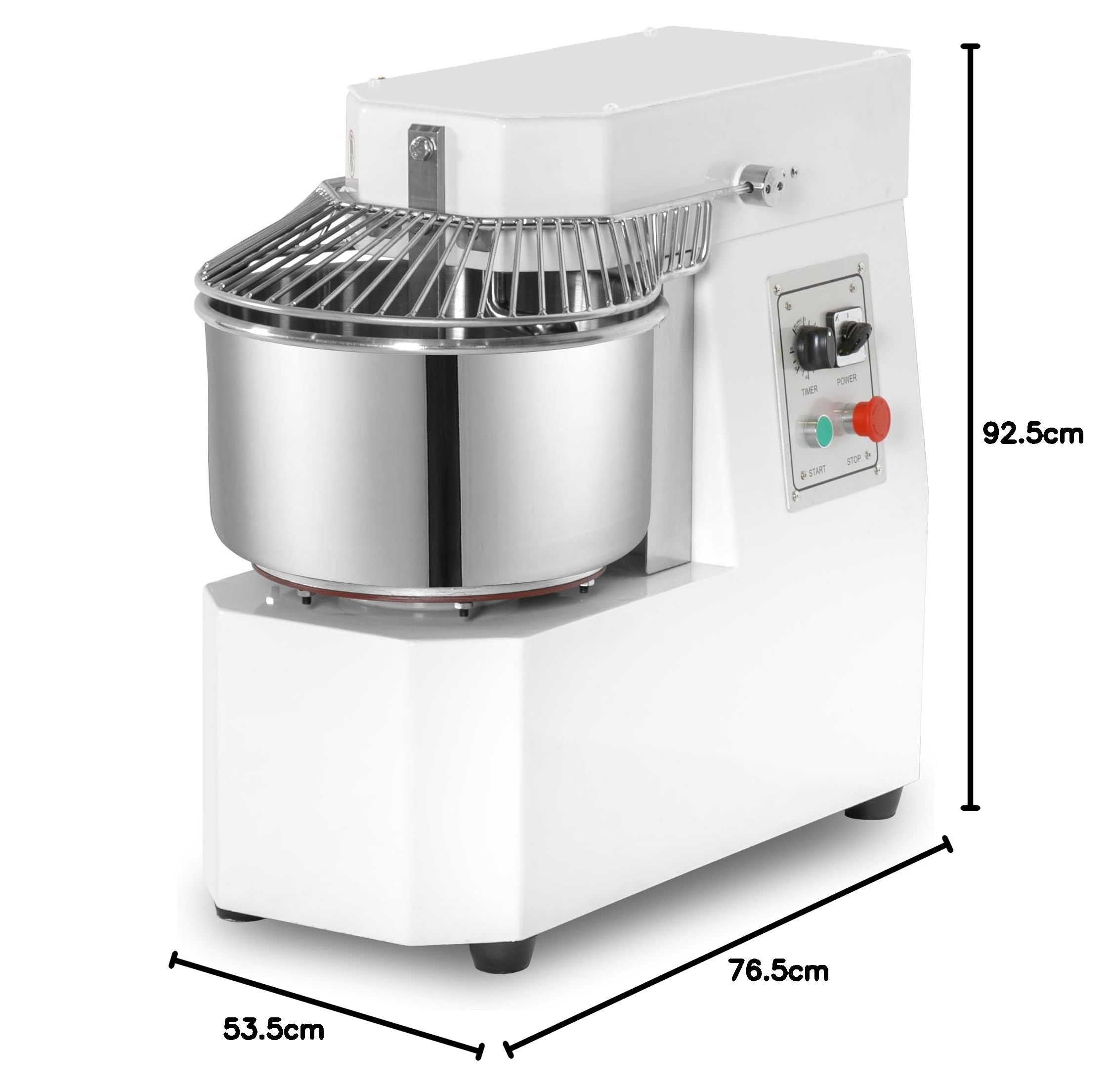 Ristoattrezzature - Impastatrice a spirale su ruote 50 lt trifase 2 velocità - Uso professionale