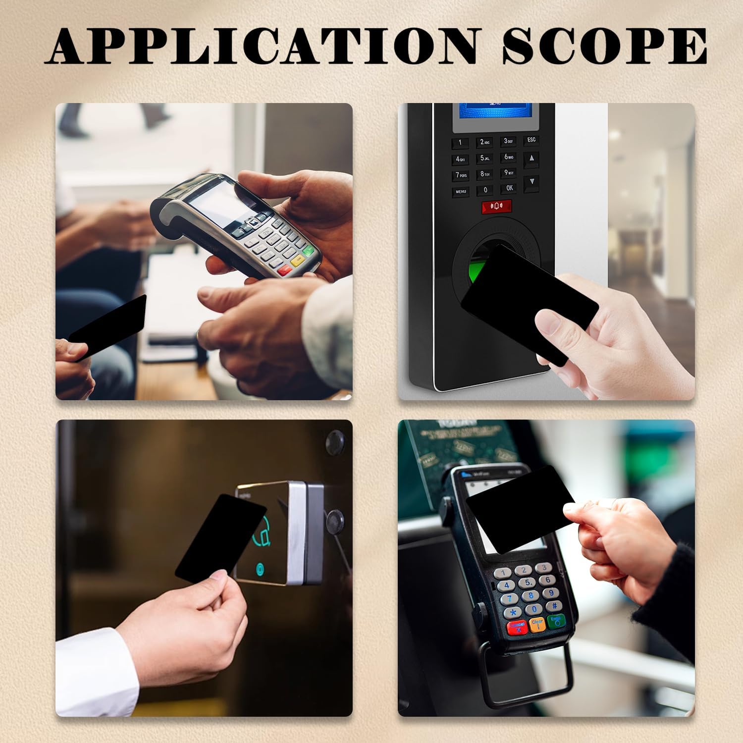 100pcs NFC Cards NTAG215 NFC Tags Programmable NFC Card Black NFC Business Card NFC 215 Cards Rewritable NFC Tags iPhone Compatible with NFC Enabled Mobile Phones & Devices