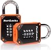 2-Pack Combination Padlocks | 4-Digit Padlocks with Code | Gym Padlock | Locker Padlock | Weatherproof Lock | for Indoor and Outdoor Use | Cut-Proof, Heavy-Duty, Hardened Steel | Orange