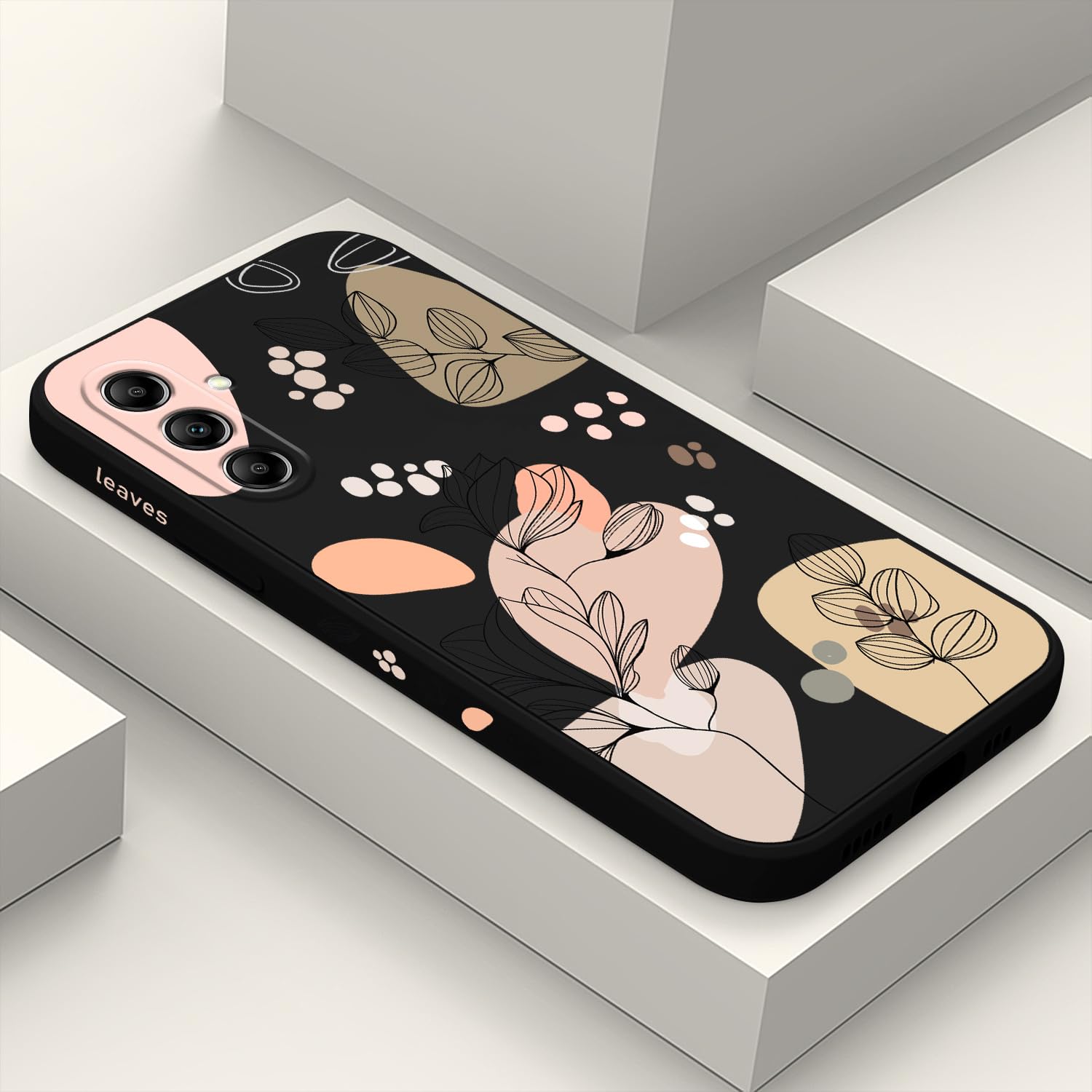 LEECG for Samsung Galaxy A15 5G Case, Creative Flower Pattern Design Soft Liquid Silicone A15 5G Phone Cover, Flocking Protection Inside for Samsung