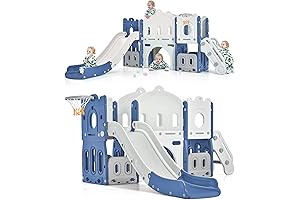 Merax 6-in-1 Toddler Energy Burning Slide with Climber