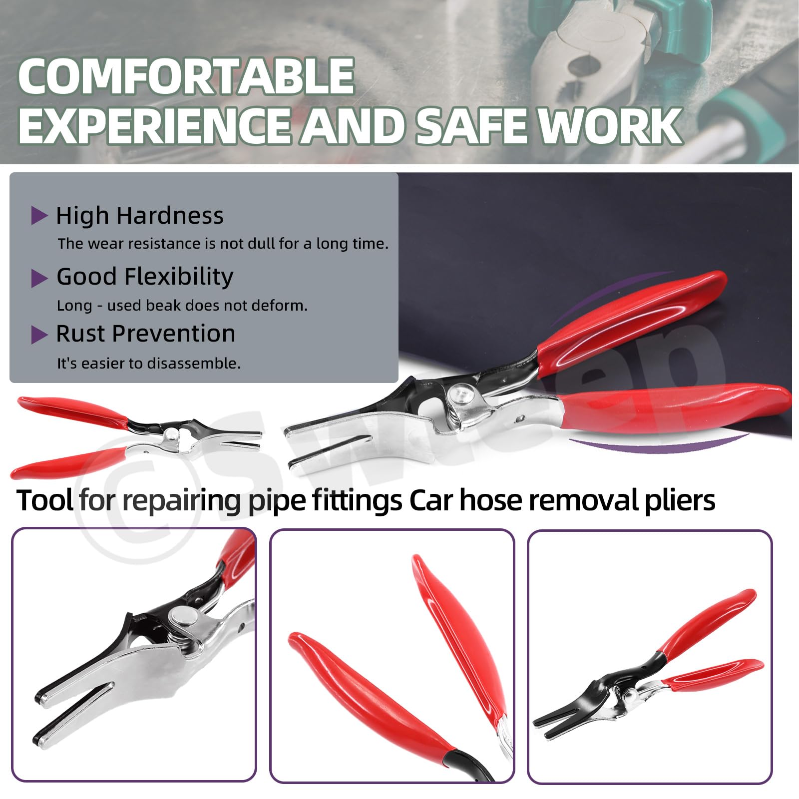 Swpeet 1Pcs Automobile Hose Remover Pliers, Auto Fuel and Vacuum Line Tube Hose Remover Separator Pliers Pipe Repairing Tool Hose Pipe Removal Tool