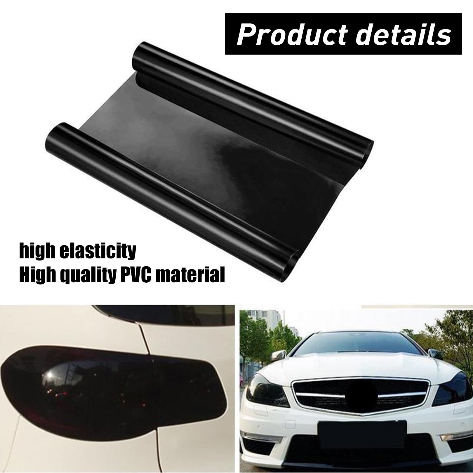 Film Teinté Noir Fumé Pour Phares Avant Ou Arrières Pour