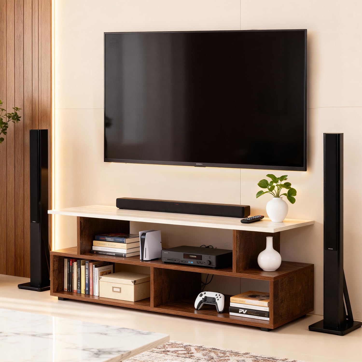 ABOUT SPACE TV Stand - Engineered Wood TV Showcase with Foot Pad