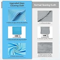 Vista 6 de HOMERHYME Paño de limpieza de microfibra para vidrio, paquete de 12 paños de limpieza de ventanas, paños de pulido reutilizables sin pelusas ni