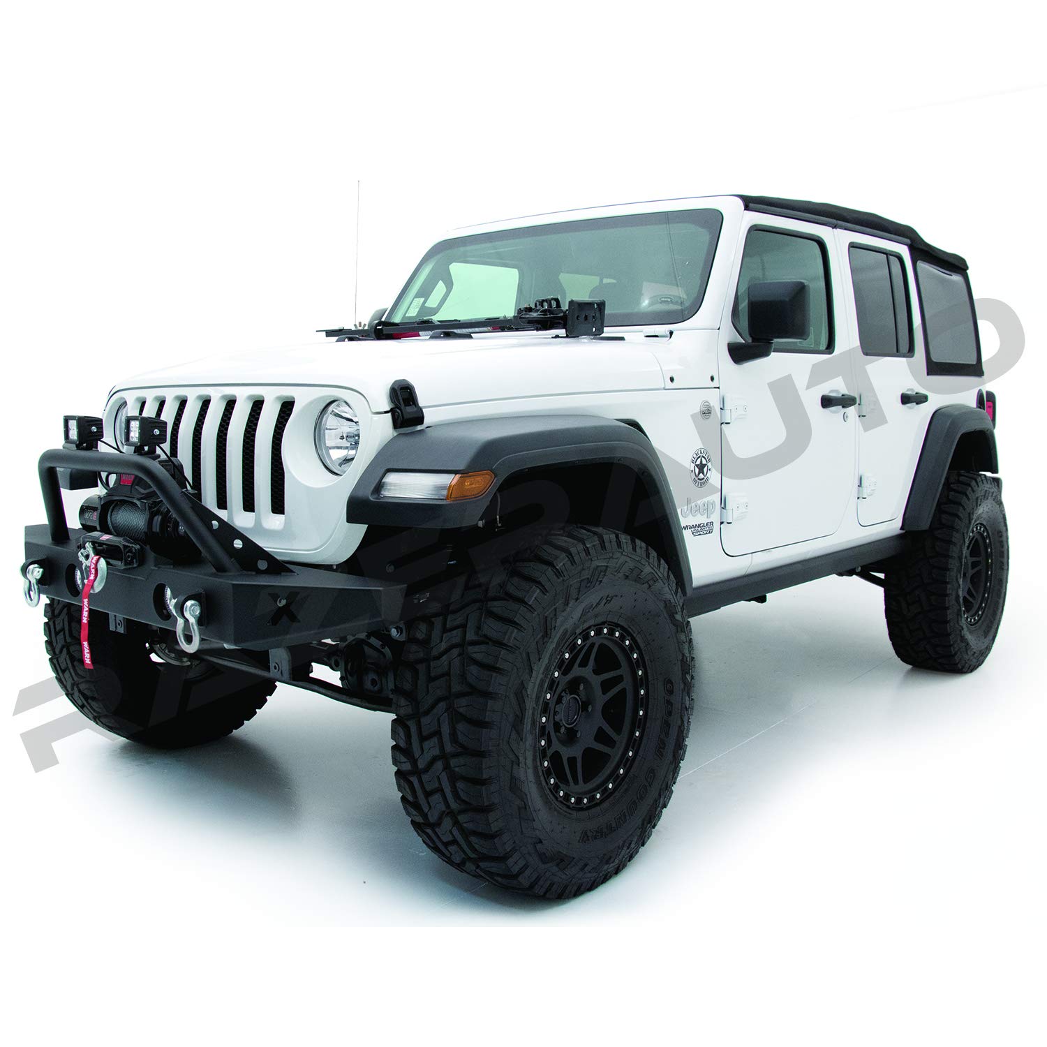 Black Rock Crawler Front Bumper made for and compatible with 18 to 22 Jeep Wrangler JL, Built with Winch Plate, D-Ring, Easy Installation, Heavy-Duty 5/32