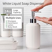 Vista 5 de Juego de accesorios de baño blanco 5 piezas, conjunto de accesorios de baño de cerámica, conjuntos completos de accesorios de baño de diseño