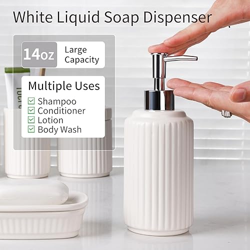 Miniatura 5 de Conjunto de accesorios de baño de cerámica de 5 piezas, juego de accesorios de baño de cerámica, diseño clásico de accesorios de baño Conjuntos