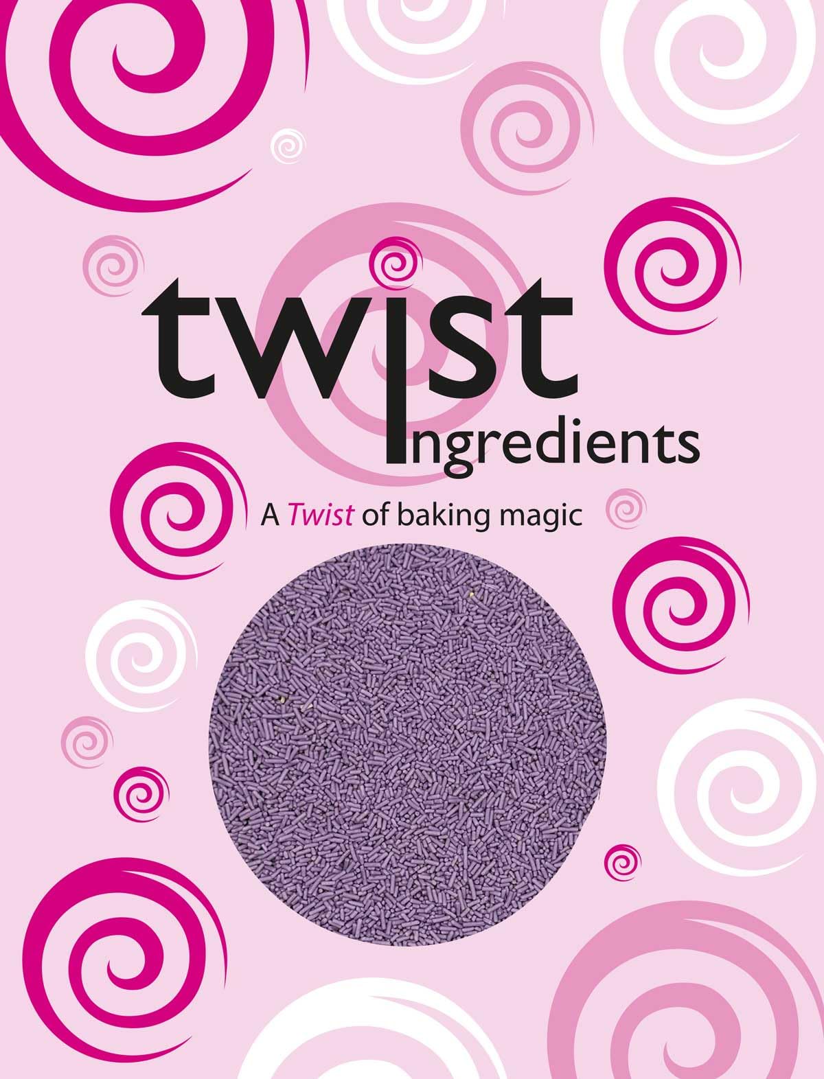 Twist Ingredients - Strands - Mauve Cake Topper Sprinkles - Purple 800g Edible Matt Vermicelli Cupcake Decorations - Great for Ice Cream, Cakes, Bakes, Doughnuts