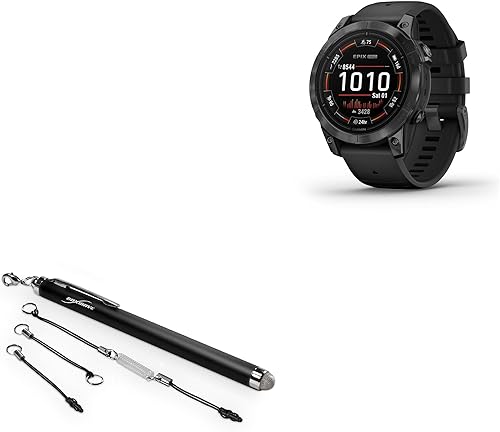 BoxWave Lápiz capacitivo compatible con Garmin Epix Pro Gen 2 de 1.77 pulgadas, EverTouch capacitiva, punta de fibra, color negro azabache