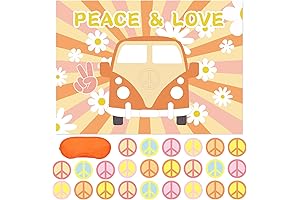 Pin The Peace Sign on The Hippie Van - Groovy Birthday Party Game