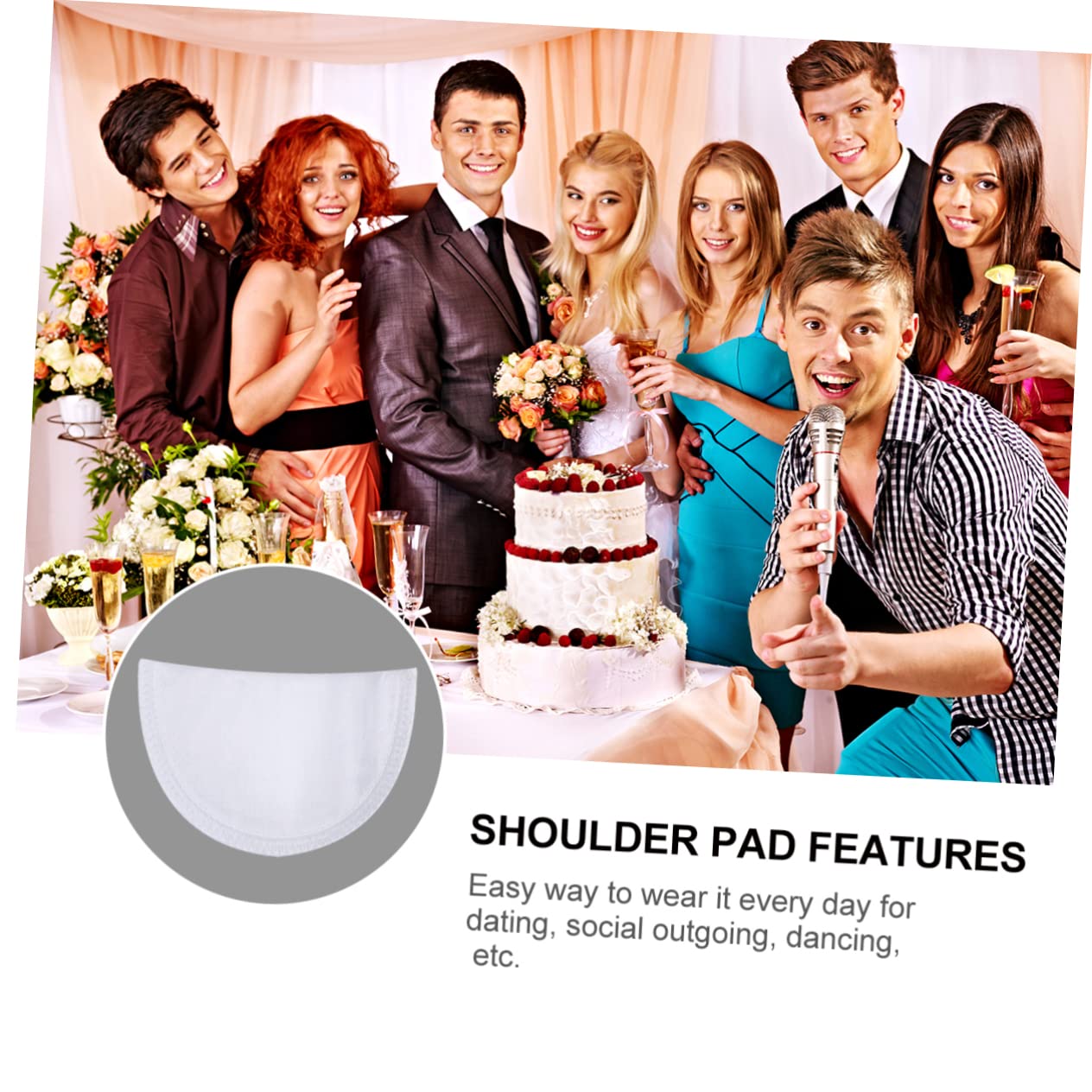 BEBEMOKO Men's Women's Shoulder Pads Adhesive Shoulder Enhancers for Suit Blouse and Easy to Store